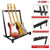 5 Core Guitar Rack 3 Slot Multi Guitar Stand Triple Display Floor Stand Safe Storage Foldable Portable for Electric Acoustic Flying V Guitars - GRack