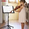 5 Core Music Stand For Sheet Music Height Adjustable Portable Folding Atril Para Partituras w Light Clip for Guitar Players Violinists Cellists Pianis