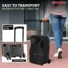 5 CORE 15 Inch TWS PAIR Bluetooth Party Speakers 800 Watt Portable Karaoke PA System Rechargeable Loud Speaker + Tripod Stand 2x Wireless Mics LED Lig