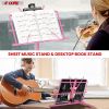 5 Core Music Stand 2 in 1 Dual Use Sheet Music Professional Portable Adjustable 27.6-67 Inch Folding Music Note Holder Tripod Stands - MUS FLD 4S