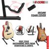 5 CORE Double Guitar Stand Floor Adjustable Heavy Duty A Frame Universal Folding Acoustic Electric Bass Mandolin Banjo Violin Holder Stands For On Sta