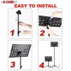 5 Core Music Stand For Sheet Music Height Adjustable Portable Folding Atril Para Partituras w Light Clip for Guitar Players Violinists Cellists Pianis