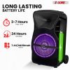 5 CORE 15 Inch TWS PAIR Bluetooth Party Speakers 800 Watt Portable Karaoke PA System Rechargeable Loud Speaker + Tripod Stand 2x Wireless Mics LED Lig