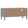 TV Stand with Metal Legs Gray Solid Wood Pine OSLO