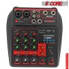 5 Core Audio Interface Mixer 4 Channel PC XLR Bluetooth USB DJ Music Podcast Karaoke Sound Board - MX 4CH