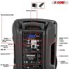 5 CORE 15 Inch TWS PAIR Bluetooth Party Speakers 800 Watt Portable Karaoke PA System Rechargeable Loud Speaker + Tripod Stand 2x Wireless Mics LED Lig