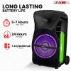 5 CORE 15 Inch TWS PAIR Bluetooth Party Speakers 800 Watt Portable Karaoke PA System Rechargeable Loud Speaker + Tripod Stand 2x Wireless Mics LED Lig