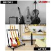 5 Core Guitar Rack 3 Slot Multi Guitar Stand Triple Display Floor Stand Safe Storage Foldable Portable for Electric Acoustic Flying V Guitars - GRack