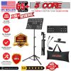 5 Core Music Stand For Sheet Music Height Adjustable Portable Folding Atril Para Partituras w Light Clip for Guitar Players Violinists Cellists Pianis